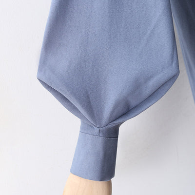 Vestido Camisero con Cuello Alto y Mangas Farol - Image 5