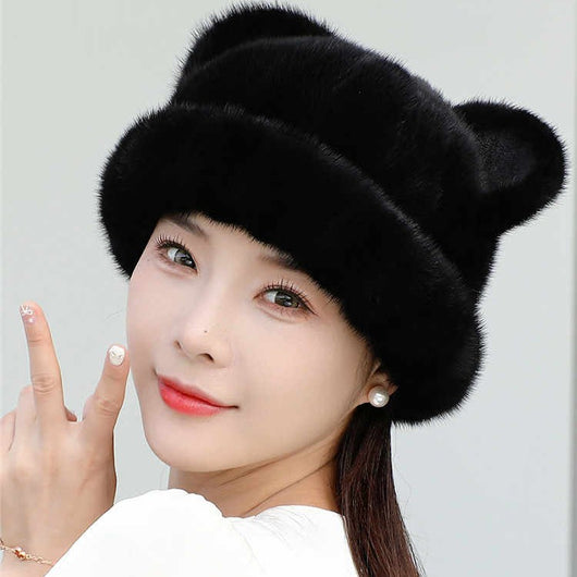 Gorro de Visón Invierno Estilo Coreano para Mujer - Image 3