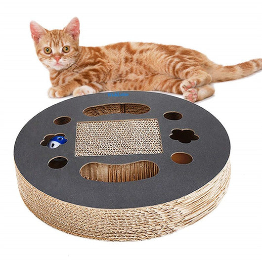 Rascador Ondulado para Gatos - Juguete Interactivo