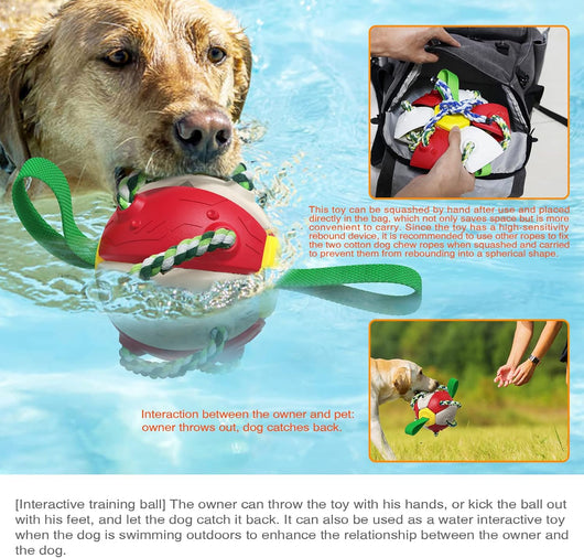 Pelota Voladora con Cuerdas para Perros - Juguete Interactivo de Tracción - Image 6