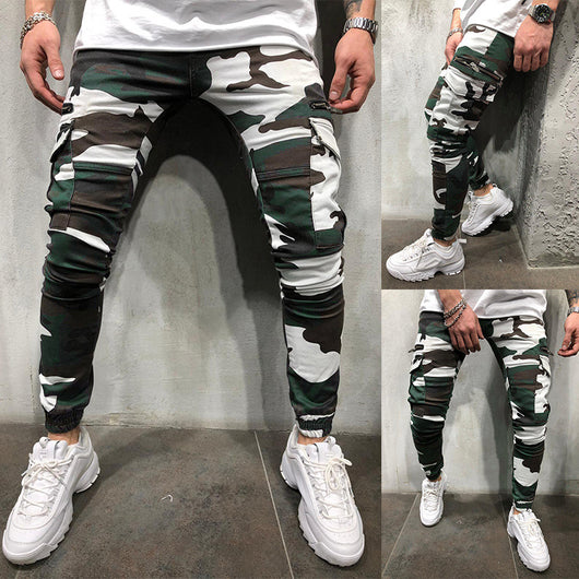 Pantalones Cargo Tácticos con Cierre y Camuflaje