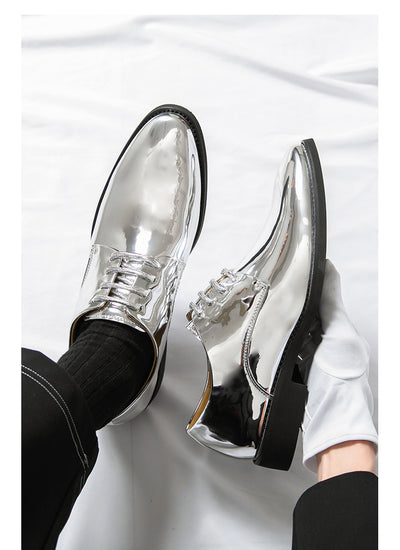 Zapatos de Cuero Brillante con Punta Afilada Estilo Británico para Hombre - Image 13