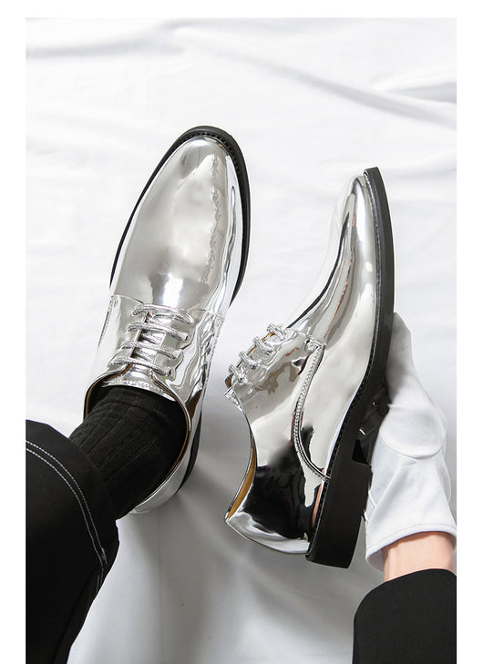 Zapatos de Cuero Brillante con Punta Afilada Estilo Británico para Hombre - Image 13