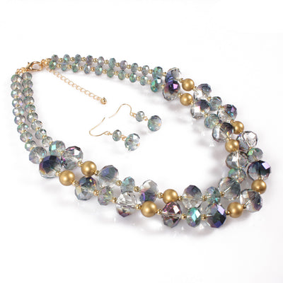 Collar de cristal vintage con capas elegantes y simples - Image 3