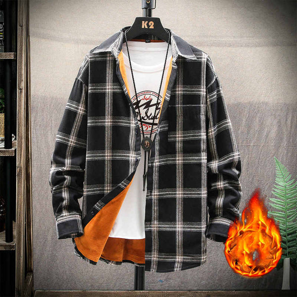 Camisa de Cuadros Térmica para Hombre - Abrigo Grueso Invierno