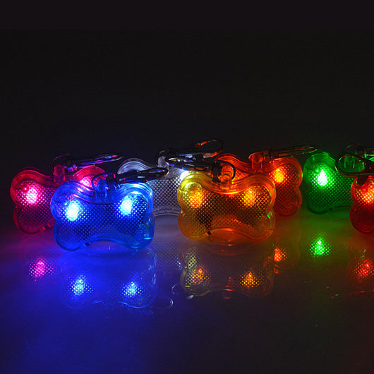 Placa de Identificación LED Forma Hueso para Mascotas - Collar de Seguridad Luminoso - Image 2