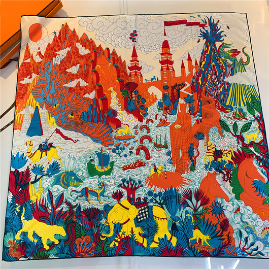 Pañoleta de Seda Estampada Tejida Hecha a Mano - Image 68