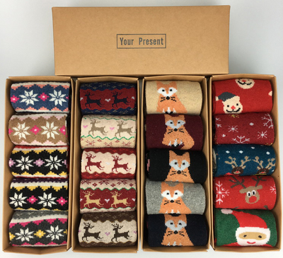 Calcetines Navideños de Algodón para Mujer - Diseño Festivo y Cómodo
