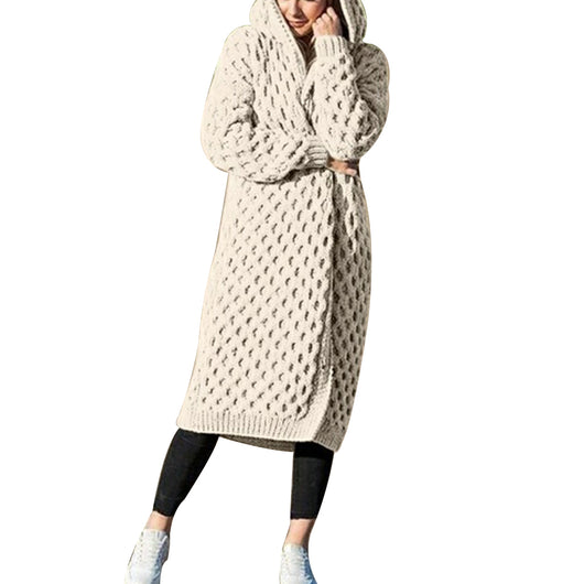 Cardigan Tejido Grueso con Capucha para Invierno Mujer - Image 15