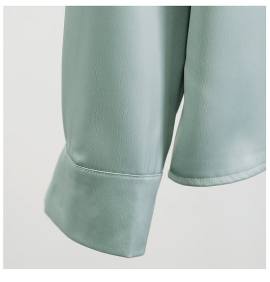 Camisa de Manga Larga con Detalle de Lazo en el Cuello - Image 9