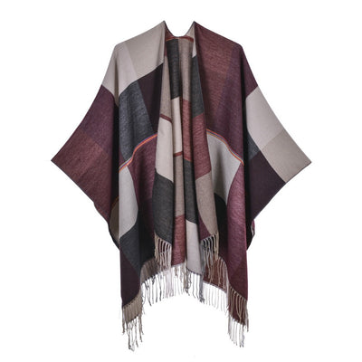 Chal Retro Grueso y Cálido con Textura Jacquard - Estilo Vintage Elegante - Image 15
