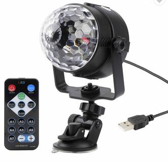 Bola Mágica LED RGB 3W Giratoria para DJ - Luces Disco Profesionales con Control Remoto