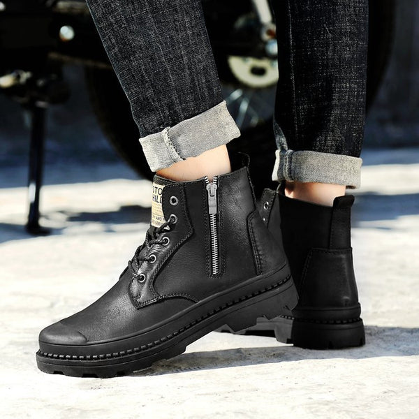 Botas Martin Cómodas Talla Grande con Cierre Lateral y Suela de Goma