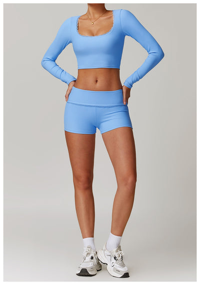Playera Deportiva Ajustada de Manga Larga - Ropa Yoga Transpirable y Secado Rápido - Image 10