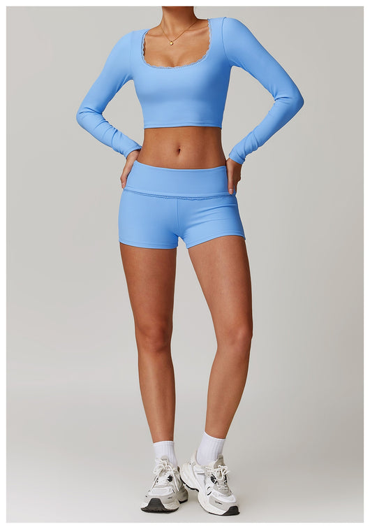 Playera Deportiva Ajustada de Manga Larga - Ropa Yoga Transpirable y Secado Rápido - Image 10