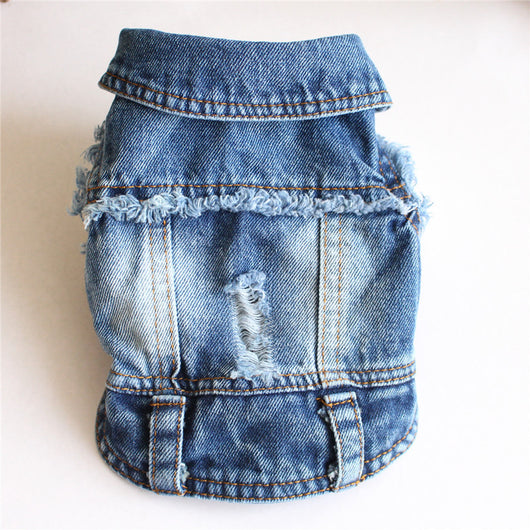 Ropa para Mascotas Denim con Flecos Rotos - Image 3