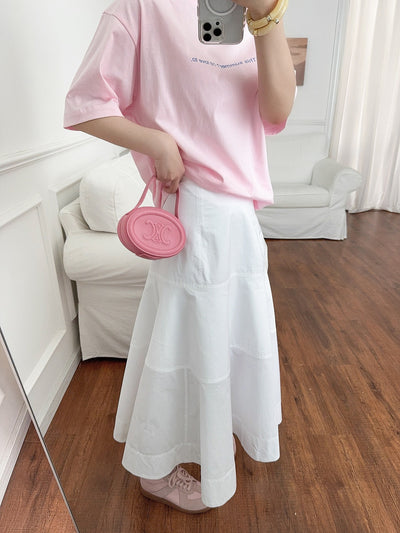 Falda Blanca de Cintura Alta con Detalles Combinados en Algodón - Image 28
