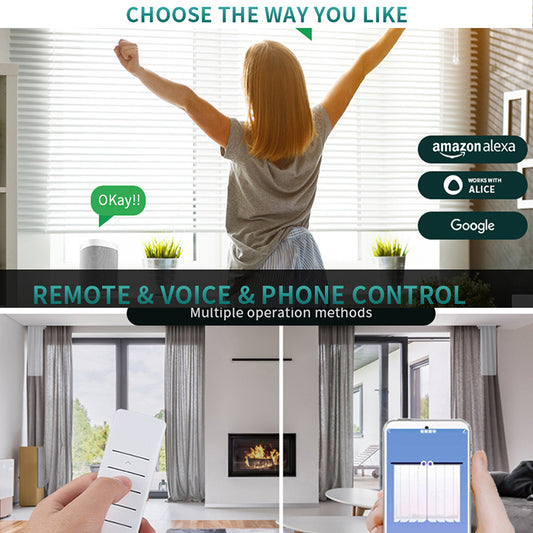 Cortinas Inteligentes Motorizadas con Control por Voz y Batería Recargable - Image 2