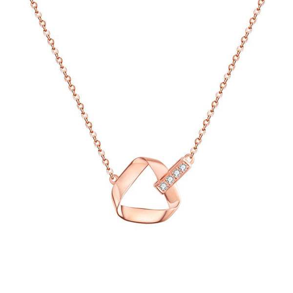 Collar Anillo Móbius de Plata S925 con Circonita - Image 3