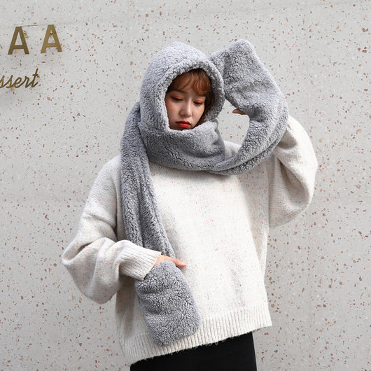 Set de Abrigo Invierno: Bufanda, Gorro y Guantes de Lana Gruesa Doble Capa - Image 5