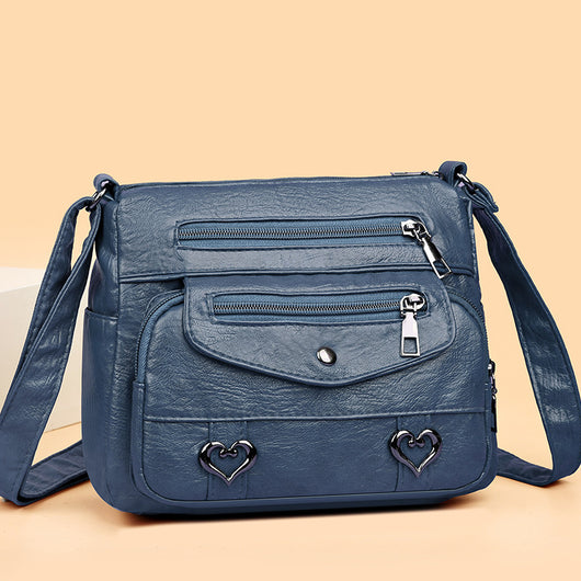 Bolsa Crossbody de Cuero Suave Multibolsillos Versátil - Image 4
