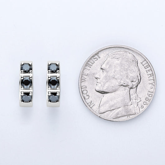 Aretes Hip Hop Moissanita Plata 925 Clip Negro y Blanco Elegante - Image 10