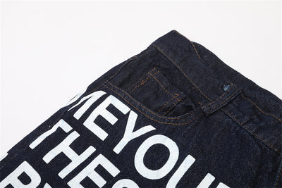 Jeans Casual Retro Americano WritingTrendy - Estilo Urbano Clásico - Image 5