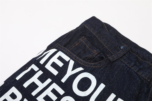 Jeans Casual Retro Americano WritingTrendy - Estilo Urbano Clásico - Image 5