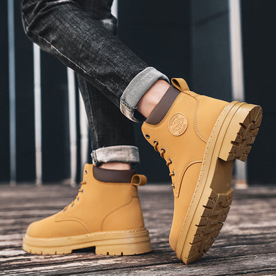 Botas de Trabajo Martin Altas para Hombre con Suela Reforzada Estilo Inglés