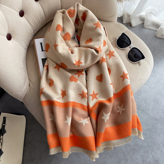 Bufanda de Cachemira Gruesa Coreana para Mujer - Primavera y Otoño - Image 17