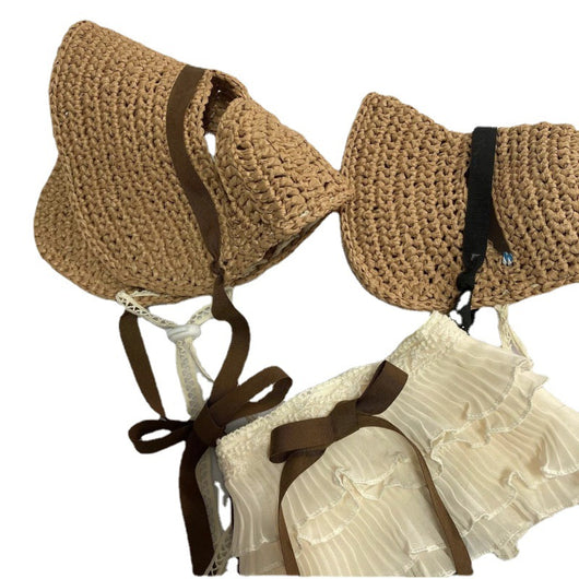 Sombrero Elegante con Encaje para Gatos - Protección Solar - Image 9