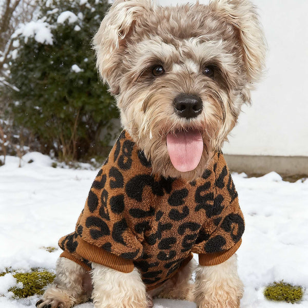 Suéter Cálido para Perro con Estampado Leopardo