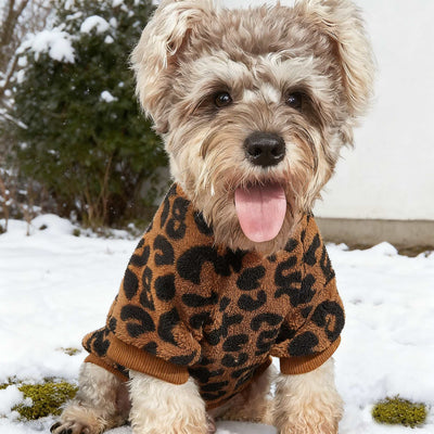 Suéter Cálido para Perro con Estampado Leopardo