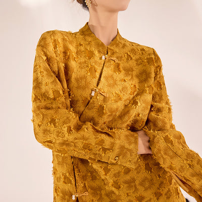 Camisa Suelta Estilo Chino con Cierre Diagonal - Diseño Elegante y Sofisticado - Image 3