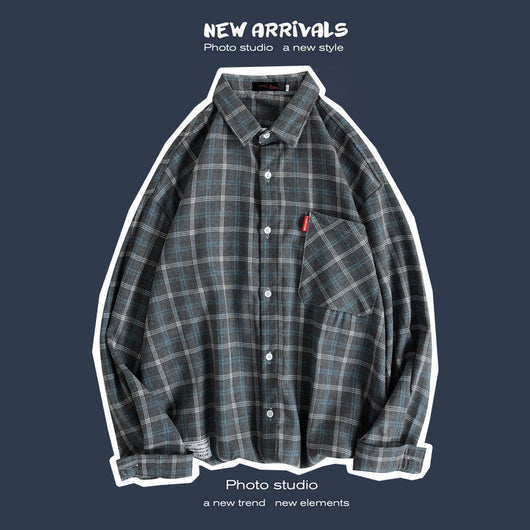 Abrigo Retro de Cuadros para Hombre - Estilo Suelto y Personalidad - Image 16