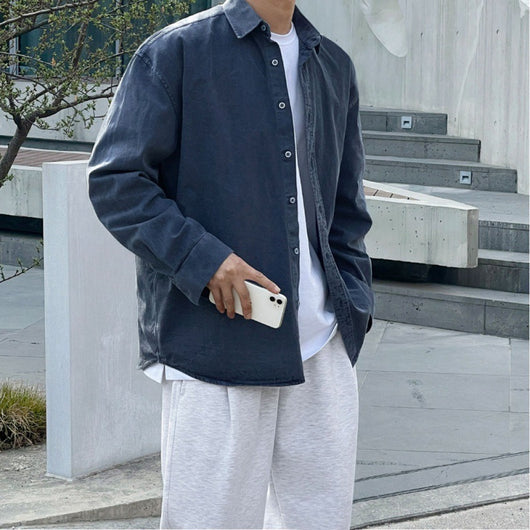 Chaqueta Camisa Denim Suelta Estilo Coreano - Image 11