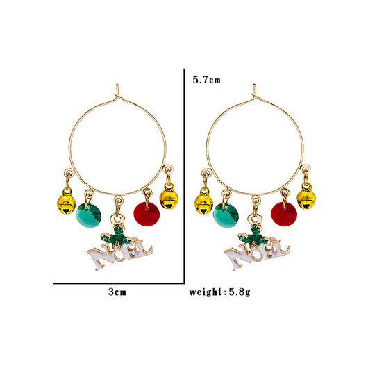 Aretes Navideños Muñeco de Nieve con Cascabel y Letras del Alfabeto - Image 12