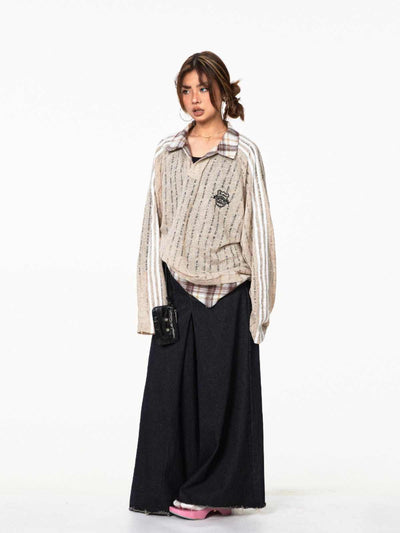 Sudadera Oversized con Rayas Contrastadas y Costuras Decorativas - Image 10