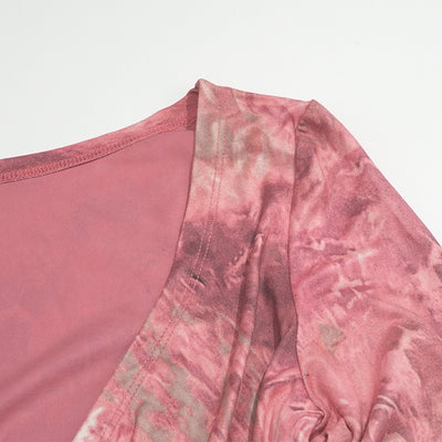 Blusa Larga Morada Degradado con Cuello en V y Cintura Ajustada - Image 14