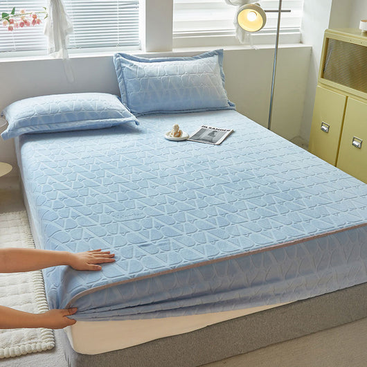 Sábana Ajustable Fibra de Leche Simmons Coral Franela Acolchada Premium - Image 11
