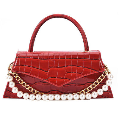 Bolso Cuadrado Pequeño con Patrón Retro y Perla, Bandolera de Moda - Image 31