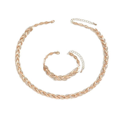 Juego de Collar y Pulsera de Hoja de Cristal con Rhinestones - Joyería Elegante para Mujer - Image 22