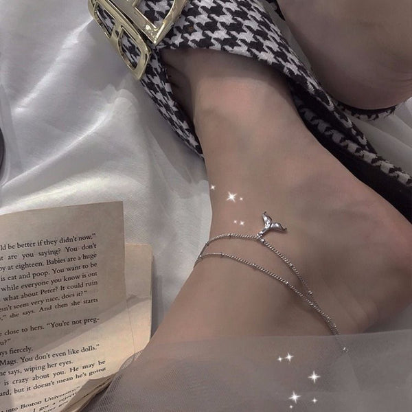 Pulsera de Tobillo Cuentas Redondas Cola de Delfín Sirena