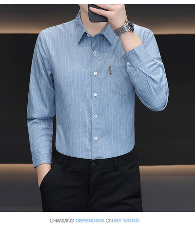 Camisa Slim Fit a Rayas Versátil para Joven - Image 26
