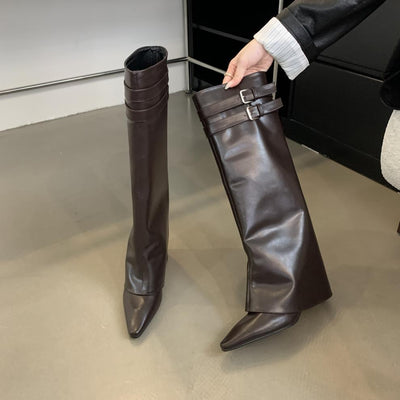Botas de Moda Temperament Wild con Caña - Image 14