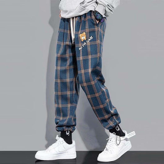 Pantalones Casuales a Rayas Hombre Marca Trendy Sueltos Hip-hop Bear - Image 7