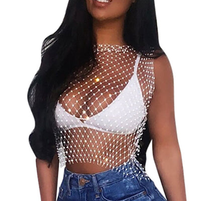 Traje de Baño Brillante con Diseño de Red de Pesca Tejida a Mano - Image 15