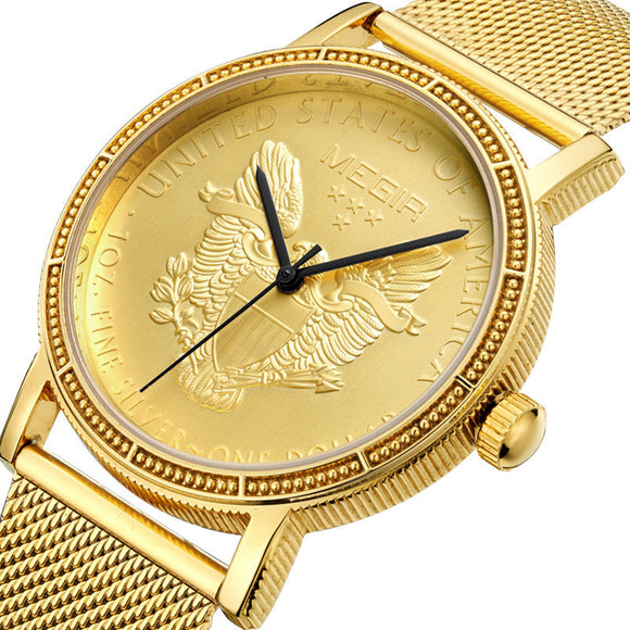Reloj de Hombre Ultradelgado Acero Inoxidable Malla Metálica Cuarzo