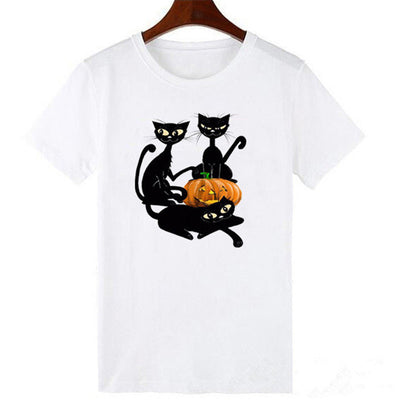 Camiseta Negra Estampado Patitas de Gato - Diseño Europeo Manga Corta - Image 16
