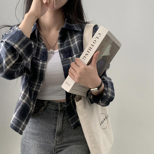 Camisa Cuadrille Oversized de Manga Corta - Image 11